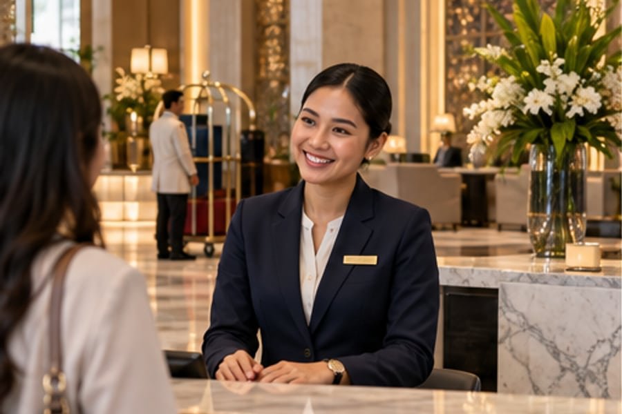 Illustrative hotels & hospitality AI call assistant