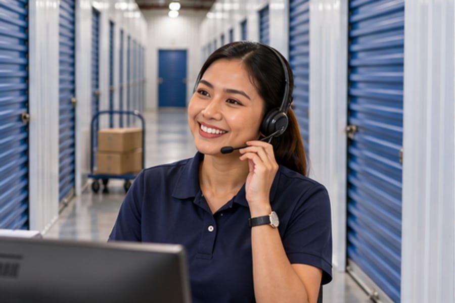 Illustrative self-storage AI call assistant